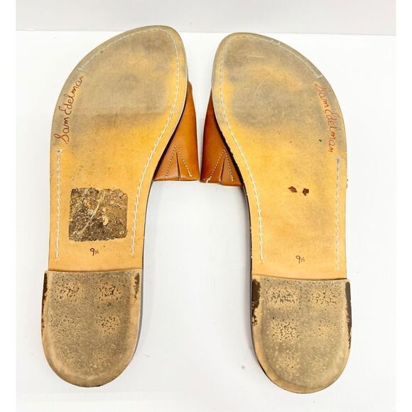 Sam Edelman Leather Sandals Size 9.5 Tan Open Toe Genesis Slides - Picture 8 of 9